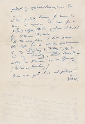 Lot #511 Erich Wolfgang Korngold Autograph Letter Signed - Image 2