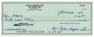 Lot #438 Harper Lee Signed Check - the first and