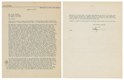 Lot #451 Raymond Chandler Typed Letter Signed