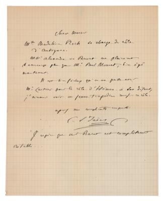 Lot #515 Camille Saint-Saens Autograph Letter Signed - Image 1