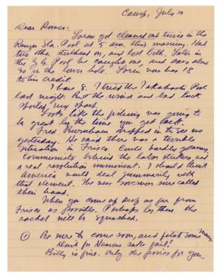 Lot #457 Zane Grey Lengthy Autograph Letter Signed to His Son, Romer - Image 2