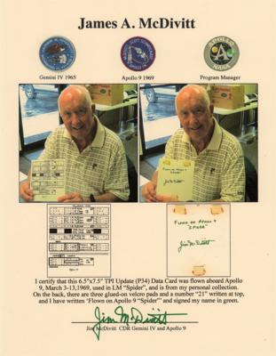 Lot #379 Apollo 9 Flown 'Terminal Phase Initiation' Data Card -From the Collection of Jim McDivitt - Image 3