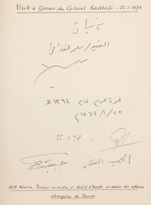 Lot #194 Notables: Niels Bohr, John Cockroft, Haile Selassie, Muammar Gaddafi, Chen Yi, Eleanor Roosevelt, and Others Signed Guest Book - Image 12