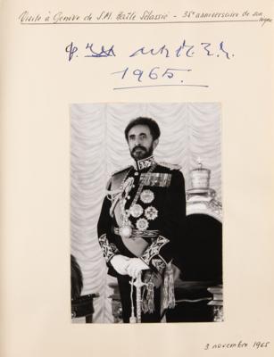 Lot #194 Notables: Niels Bohr, John Cockroft, Haile Selassie, Muammar Gaddafi, Chen Yi, Eleanor Roosevelt, and Others Signed Guest Book - Image 3