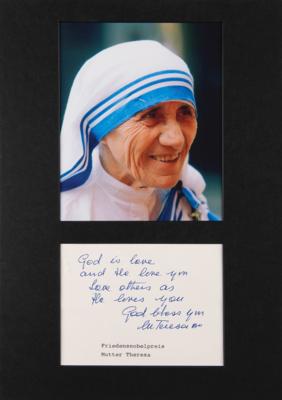 Lot #254 Mother Teresa Autograph Quotation Signed