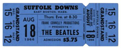Lot #523 Beatles 1966 Suffolk Downs Concert Ticket