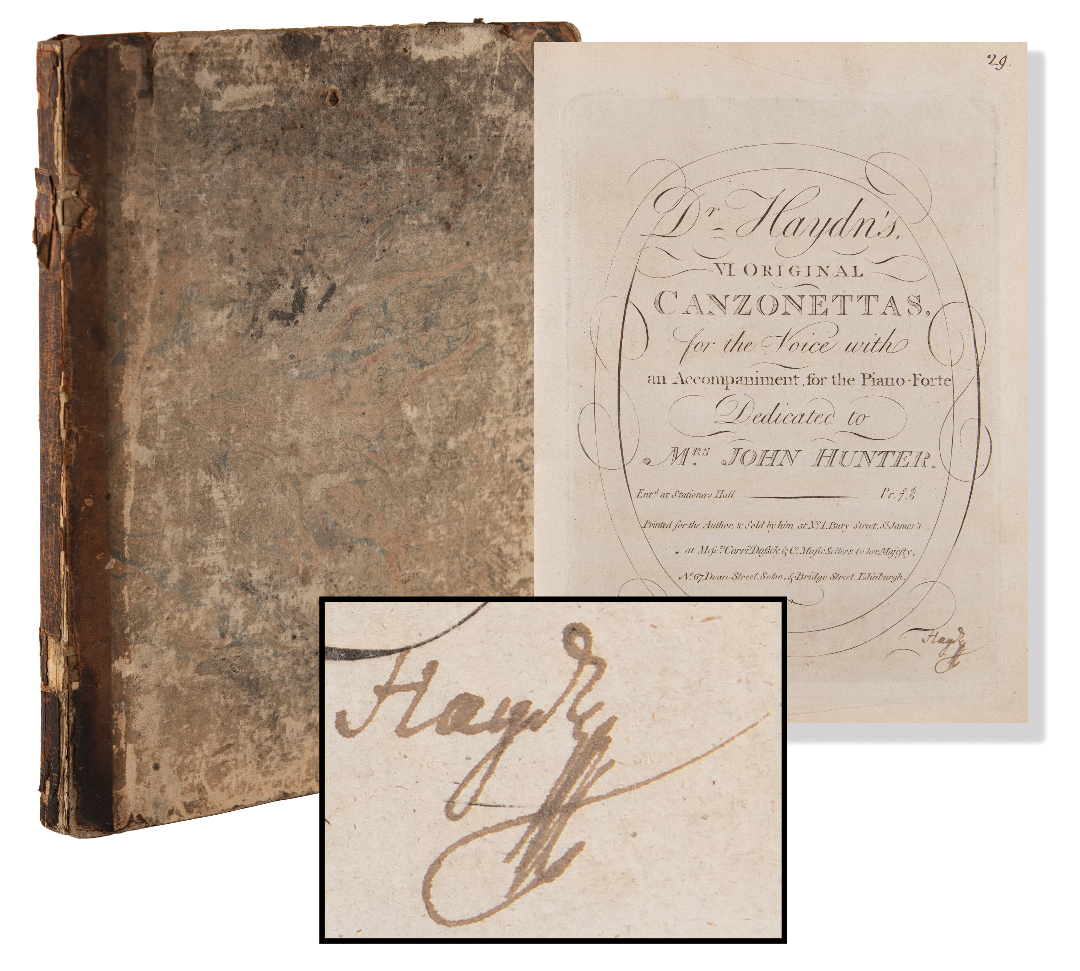 Lot #486 Franz Joseph Haydn Signed Score for 'Dr. Haydn's VI Original Canzonettas' - Image 1