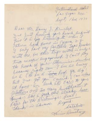 Lot #488 Louis Armstrong Autograph Letter Signed - Image 1