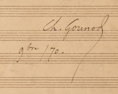 Lot #485 Charles Gounod Autograph Musical Quotation Signed for 'There is a green hill far away' - Image 3