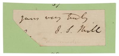Lot #465 John Stuart Mill Signature
