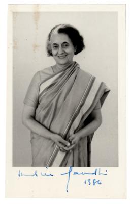 Lot #225 Indira Gandhi Signed Photograph - Image 1
