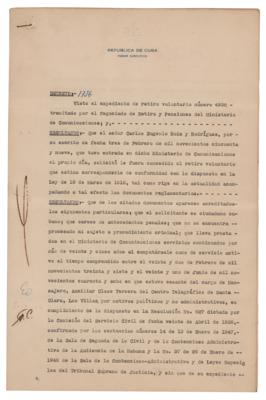 Lot #210 Fidel Castro Document Signed - Image 2