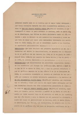 Lot #210 Fidel Castro Document Signed - Image 3