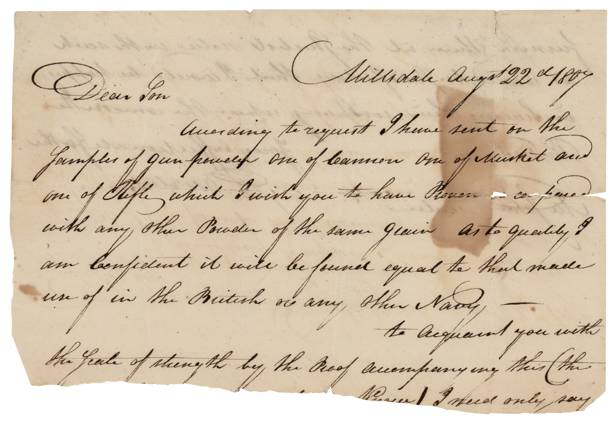 Lot #297 Stephen Decatur Signature with Partial ALS from Stephen Decatur, Sr. and a Rare Broadside - Image 2