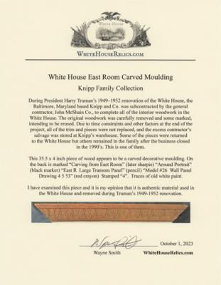 Lot #25 White House East Room Trim Carving - Image 5