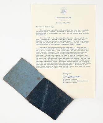 Lot #112 President John F. Kennedy Assassination (2) Large Swatches of Limousine Leather - Image 1