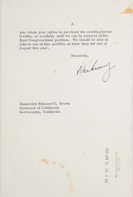 Lot #81 John F. Kennedy Typed Letter Signed as President on the Construction of a Point Loma Fishing Pier - Image 4