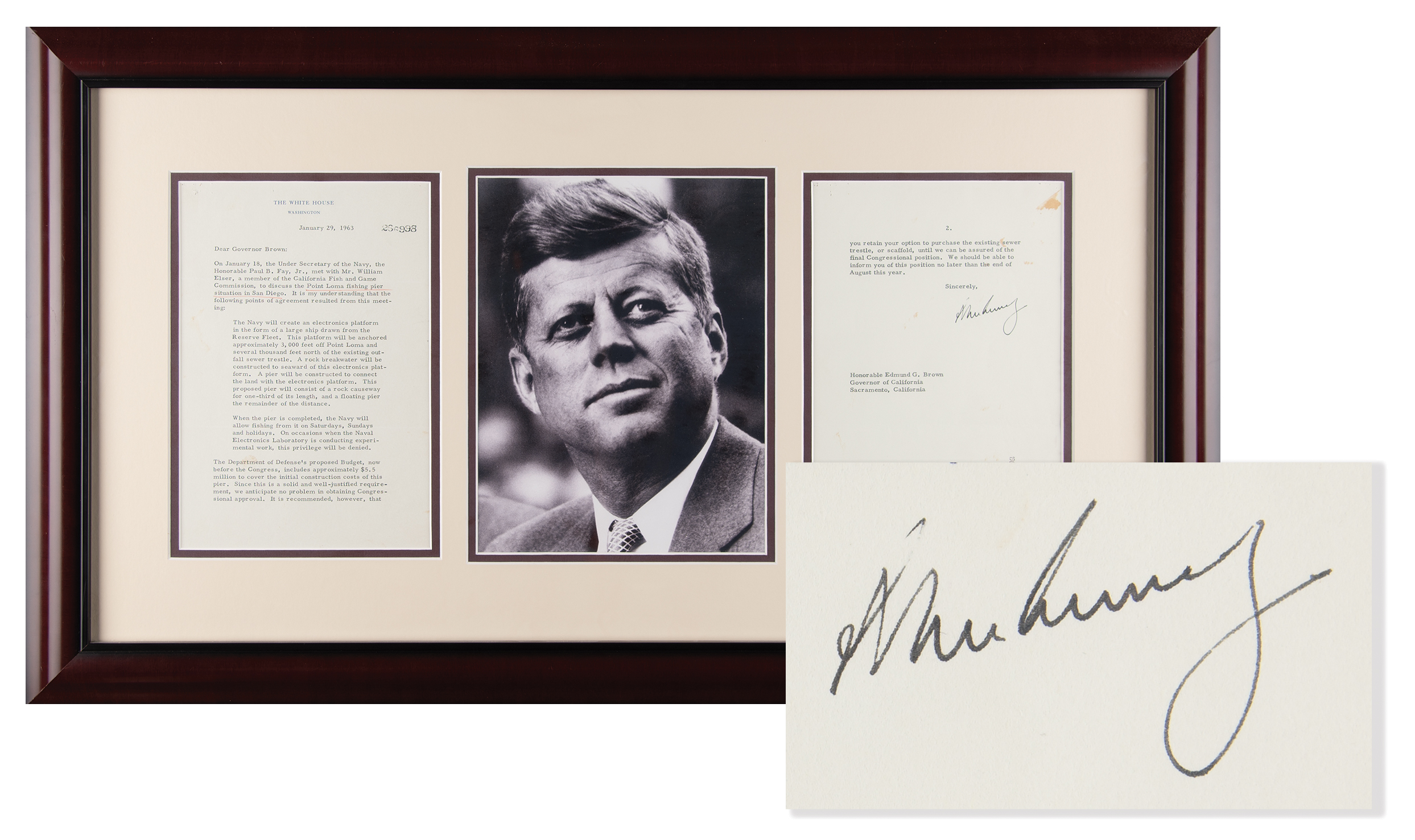 Lot #81 John F. Kennedy Typed Letter Signed as