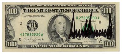 Lot #61 Donald Trump Signed $100 Dollar Bill - Image 1