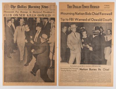 Lot #142 Kennedy Assassination (5) Partial Dallas Newspapers - Image 3