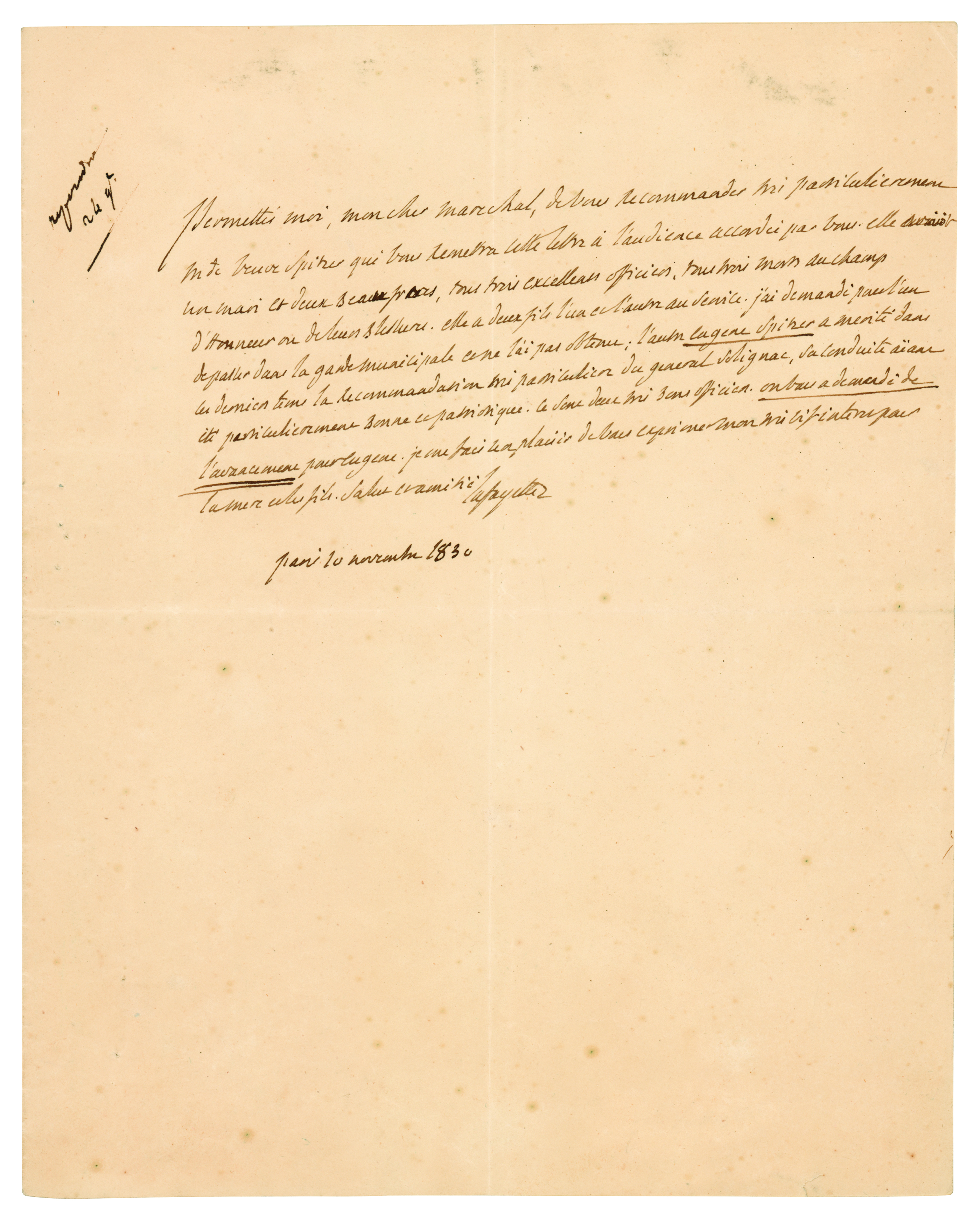 Lot #274 Marquis de Lafayette Autograph Letter Signed - Image 2