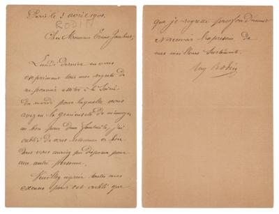 Lot #416 Auguste Rodin Letter Signed