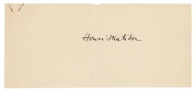 Lot #412 Henri Matisse Signature