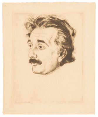 Lot #183 Albert Einstein Signed Limited Edition Etching - Image 2