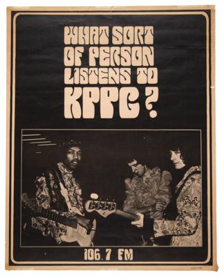 Lot #9056 Jimi Hendrix Rare 1968 Signed Pasadena Radio (KPPC) Poster - Image 2