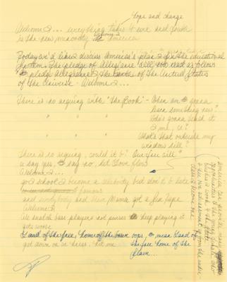 Lot #9223 Prince Handwritten Lyrics for 'Welcome 2 America' - Image 2