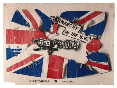 Lot #9203 Sex Pistols Original 1976 EMI Records Poster for 'Anarchy in the UK' - Image 1