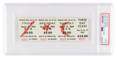Lot #9149 Woodstock Three-Day Admission Ticket -
