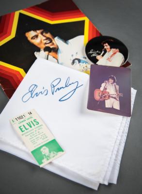 Lot #9116 Elvis Presley 1975 'Square Corner Signature' Scarf (Attested as Stage-Worn) - Image 1