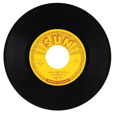 Lot #9128 Johnny Cash Signed 'I Walk the Line' 45 RPM Record (Sun Records) - Image 5