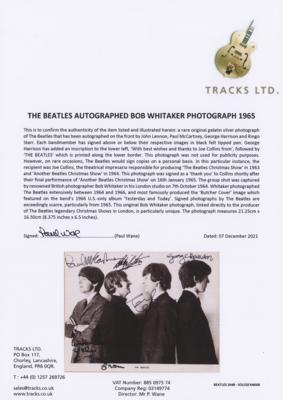 Lot #9000 Beatles Signed Photograph (c. 1965) - A Rare Gift to the 'Beatles Christmas Show' Producer - Image 3
