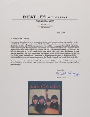 Lot #9001 Impossibly rare Beatles program signed on the day of their historic first show at Shea Stadium! - Image 7