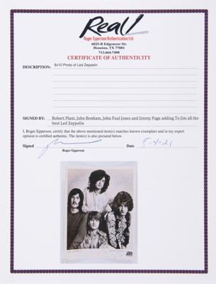 Lot #9089 Unprecedented vintage-signed promo photo of Led Zeppelin, with its original 1969 Atlantic Records press folder - Image 7