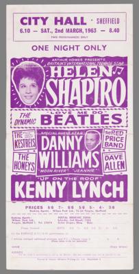 Lot #9024 Beatles 1963 City Hall Sheffield Handbill - Image 1