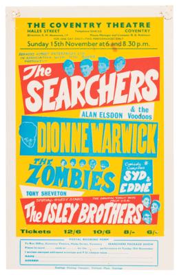 Lot #9151 The Zombies, The Searchers, Dionne Warwick, and the Isley Brothers 1969 Coventry Theatre Handbill