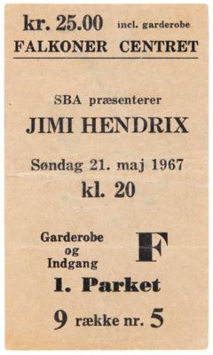 Lot #9058 Jimi Hendrix Signed 1967 Concert Ticket (Copenhagen) - Image 2