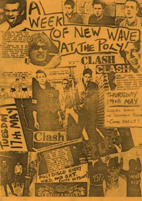 Lot #9200 Pioneers of Punk Rock: The Clash, Ramones, Talking Heads, and The Heartbreakers 1977 Handbill (Leeds Polytechnic) - Image 1