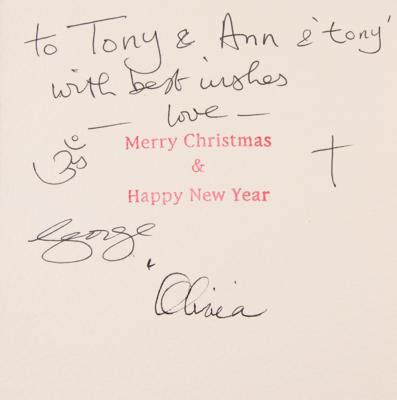 Lot #9020 George Harrison Signed Christmas Card