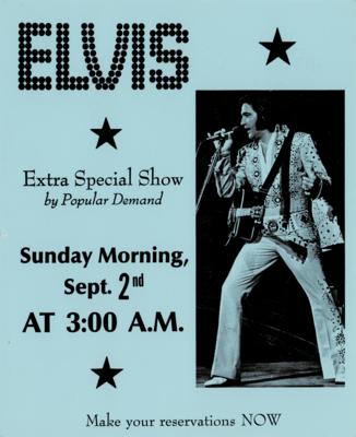 Lot #9121 Elvis Presley 1973 Concert Handbill (Las Vegas, Hilton Hotel)