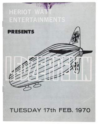 Lot #9092 Led Zeppelin 1970 Edinburgh Concert Handbill (Usher Hall)