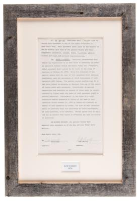 Lot #9155 Bob Marley Twice-Signed Music Contract, with Rare "Robert Marley" Signature - Image 2