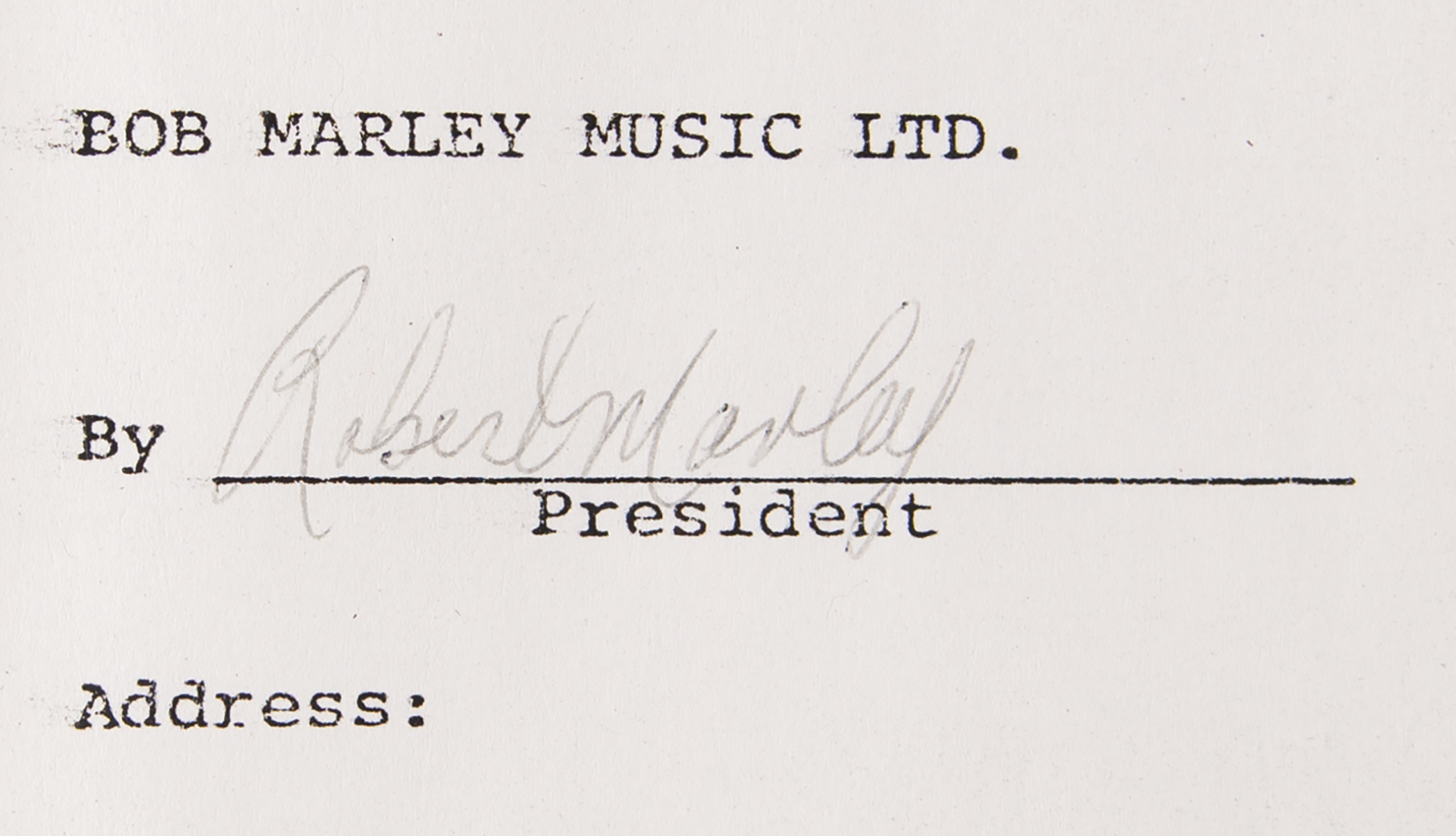 Lot #9155 Bob Marley Twice-Signed Music Contract, with Rare "Robert Marley" Signature - Image 5