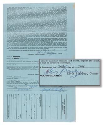 Lot #9114 Elvis Presley Signed Mortgage Document for Private Plane - Image 1