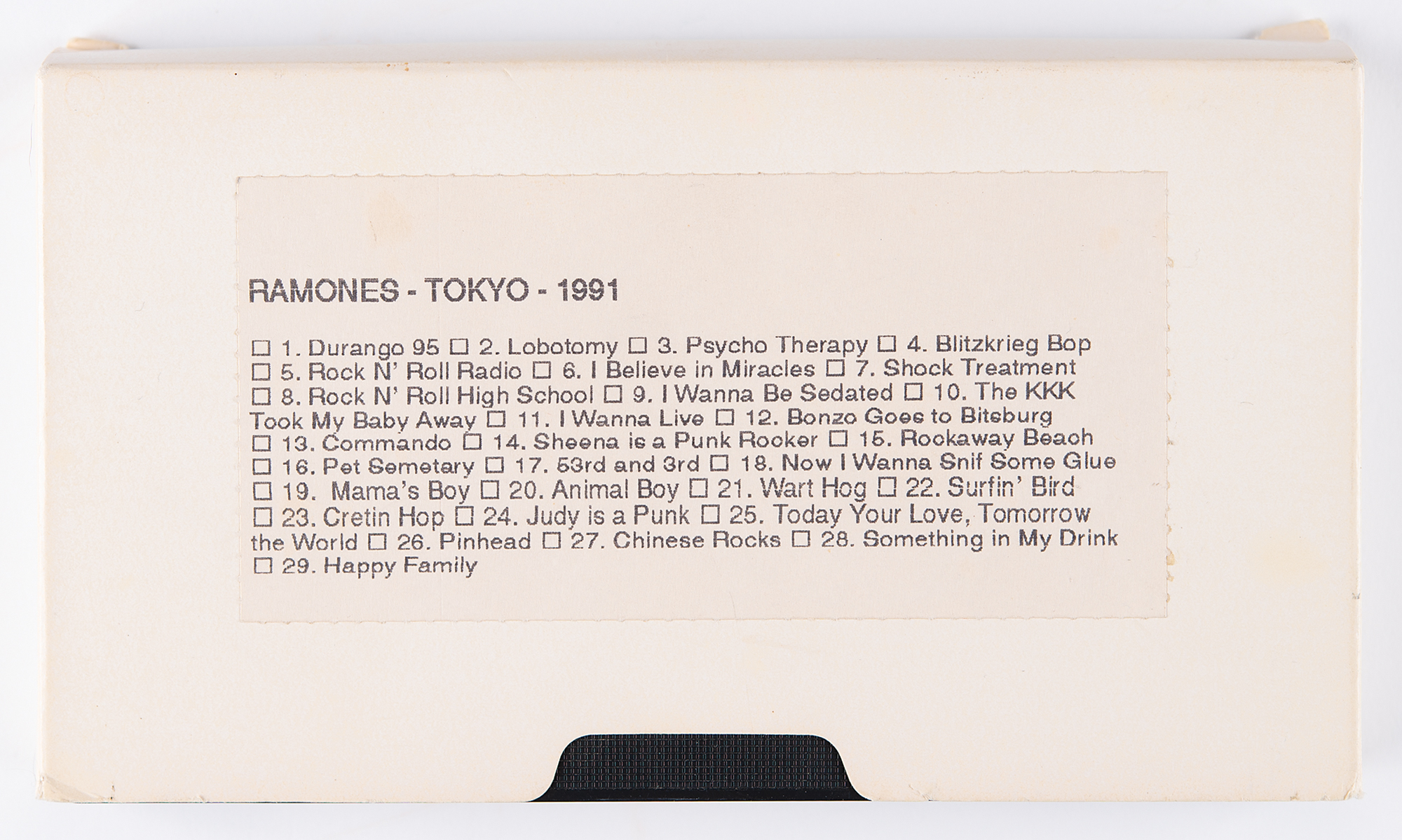 Ramones RARE Bootleg VHS Tape -'Ramones - Tokyo - 1991' | RR