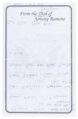 Lot #9170 Johnny Ramone's Handwritten Podium Speech from the 2002 Rock and Roll Hall of Fame Induction Ceremony - Image 4