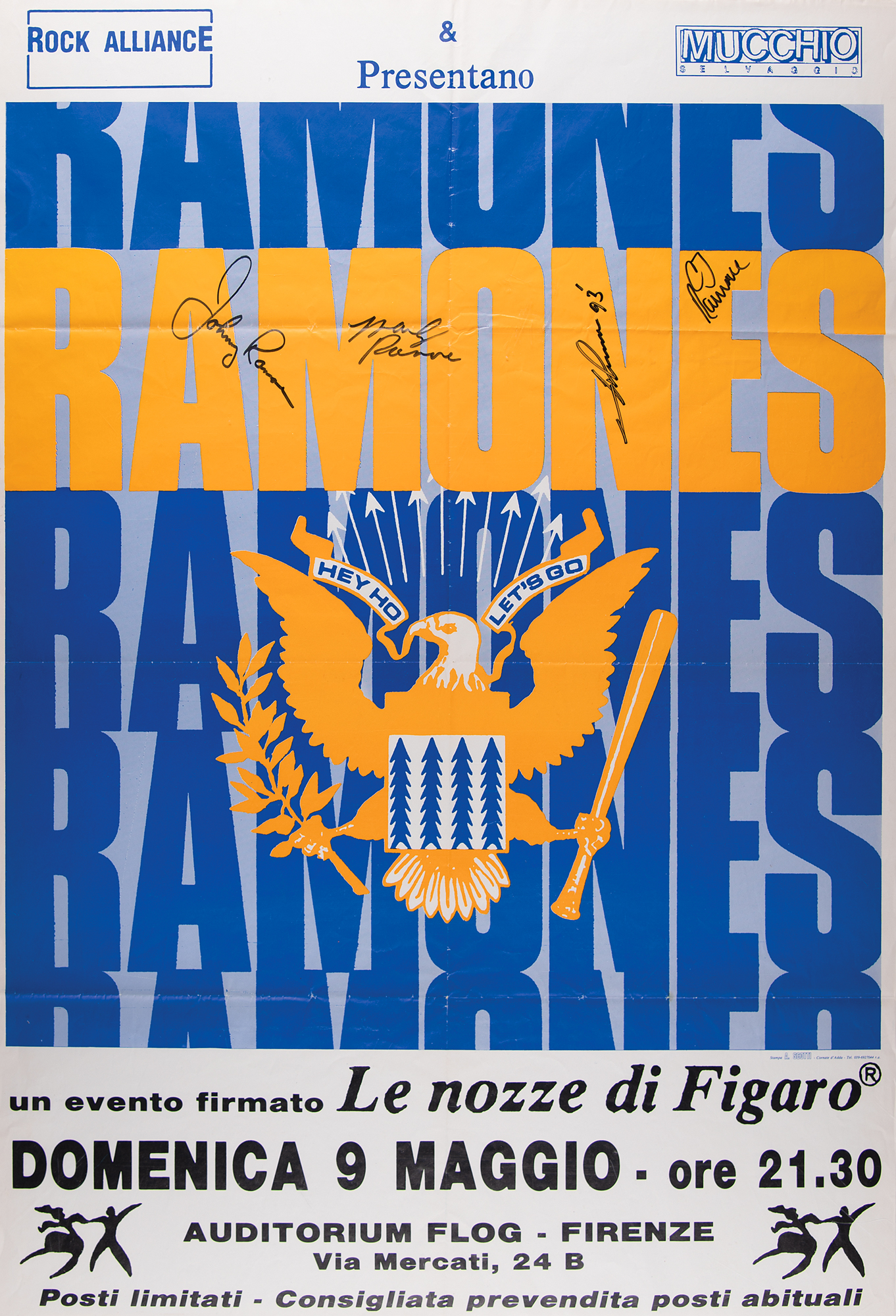 ramones【オリジナル特大ポスター】RAMONES 93年イタリアライブ 